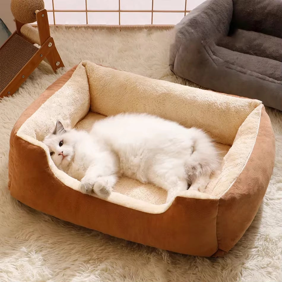 Winter Bed for Cats Pet Products Cushions Kitten Accessories Dog All Houses Supplies Things Accessory Habitats Basket House Bed