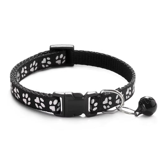 Pet Cat Bell Collar Dog Print Cat Collar Multiple Colors Optional Necklace Ring Cat Rope Collar Pet Supplies