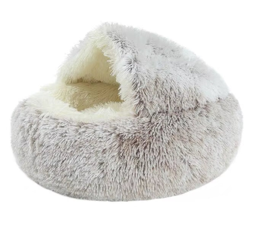 Winter 2 in 1 Cat Bed round Warm Pet Bed House Long Plush Dog Bed Warm Sleeping Bag Sofa Cushion Nest for Small Dogs Cats Kitten